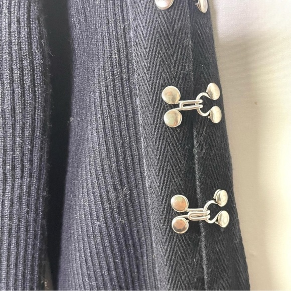 Zara Black Silver Hook and Eye Rib Knit Bodycon Dress Sz L - Picture 6 of 9